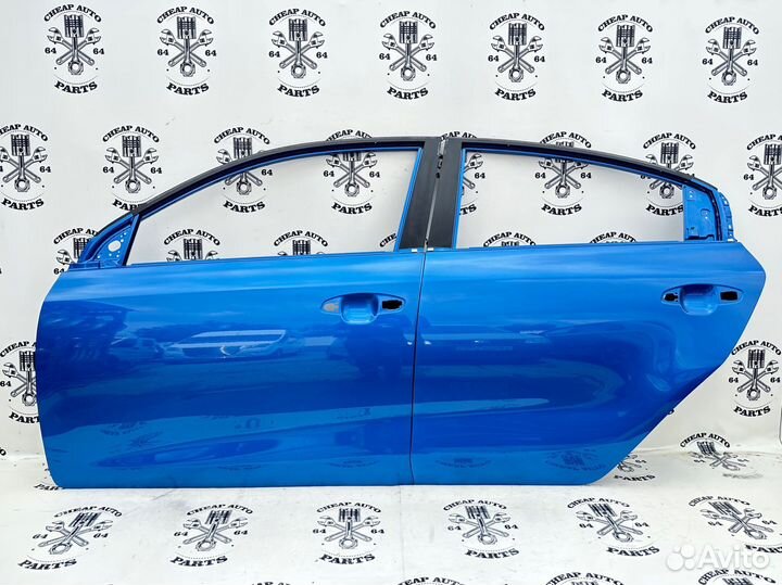 Синие левые двери Kia Rio 4 Оригинал 2017-2023