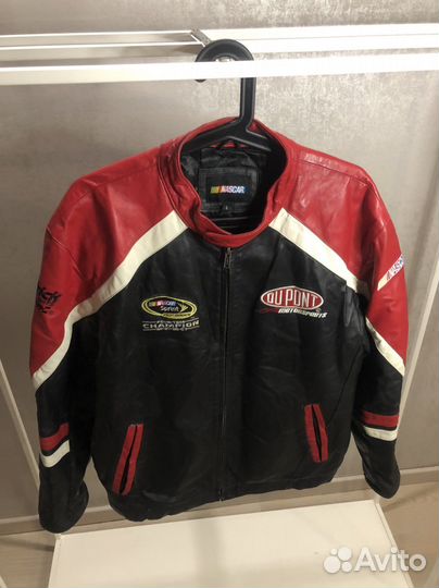 Гоночная кожаная куртка Nascar Y2K мужская