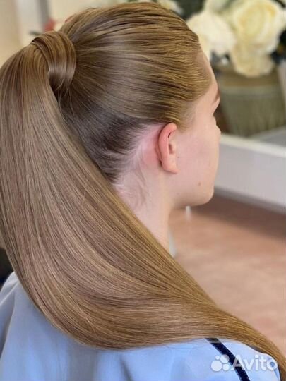 Хвост на резинке премиум, накладной хвост шиньон