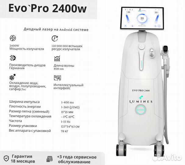 Аппарат для эпиляции люминес Эво-Про 2400