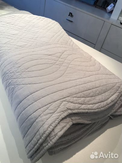 Покрывало серое хлопок стеганное 240*270 Франция