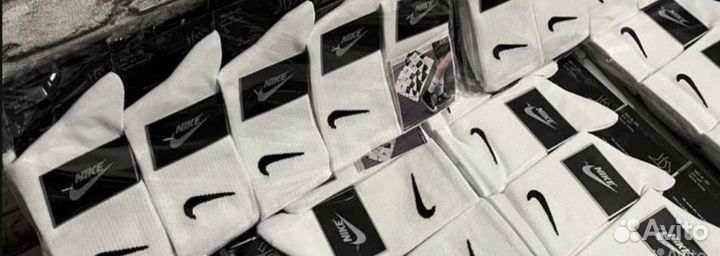 Nike носки 10 пар белые высокие