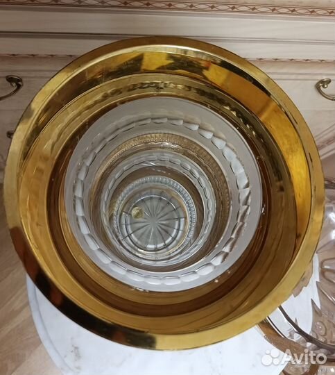 Ваза, фруктовница, хрусталь, Богемия