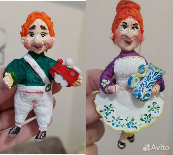 Елочные игрушки из ваты