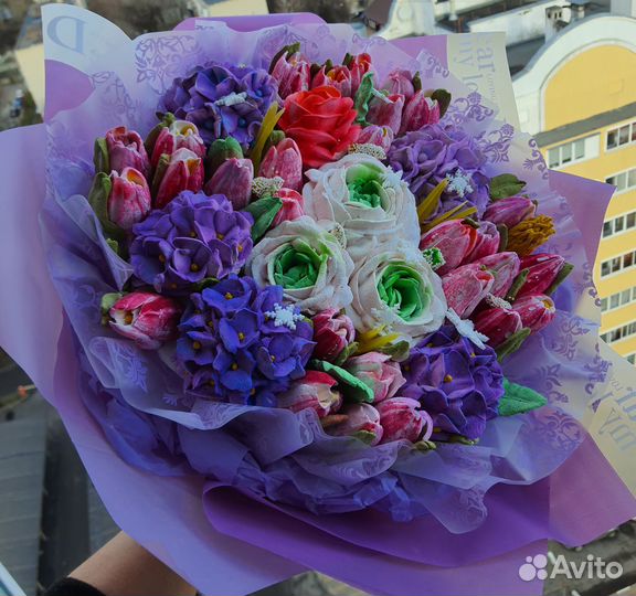 Сладкий букет из зефира