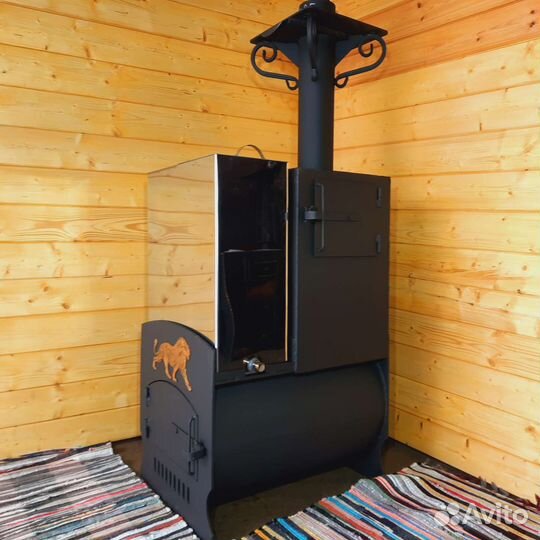 Печь с закрытой каменкой