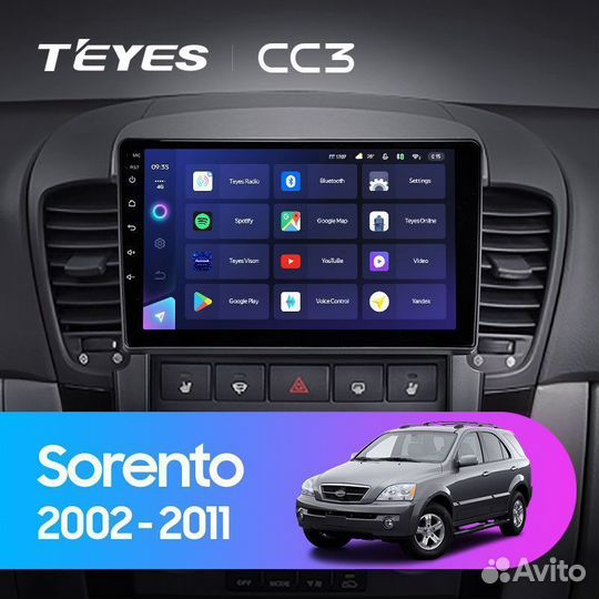 Магнитола Teyes CC3 Plus Kia sorento 1 2002-2011