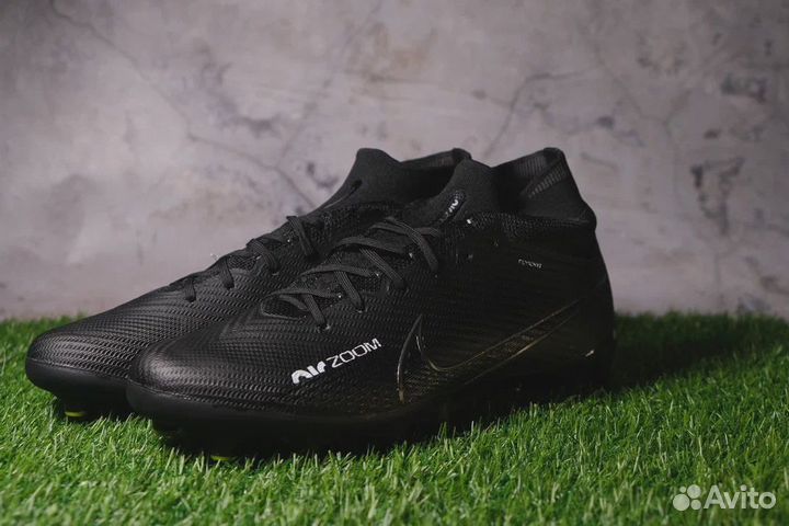 Футбольные бутсы Nike Black AIr Zoom (Lux)