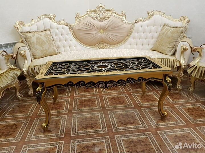 Журнальный стол «Узор» со стеклом