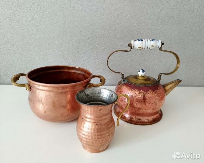 Винтажная медная посуда
