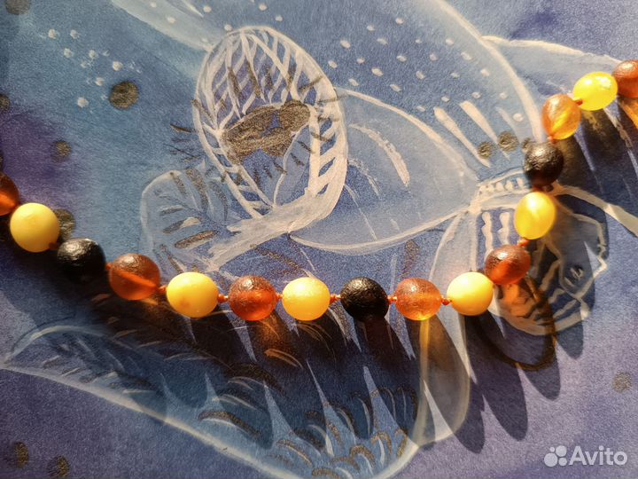 Янтарные бусы натуральные