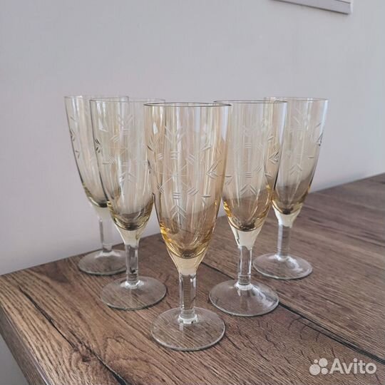 Бокалы для шампанского СССР снежинка