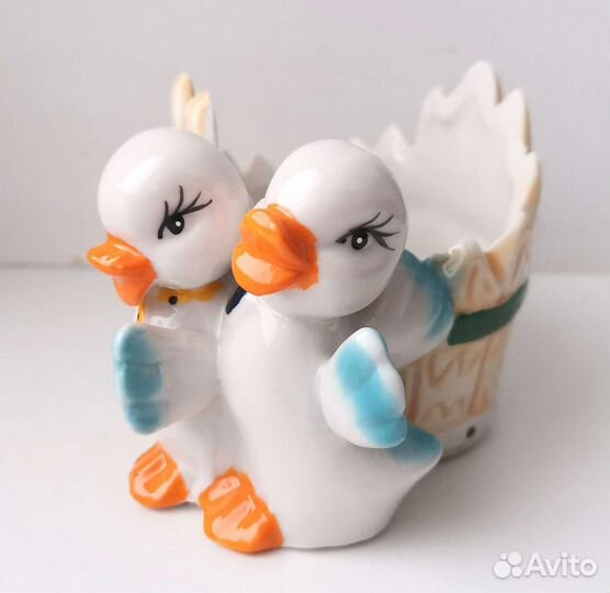 Салфетница, Конфетница Уточки, фарфор новая
