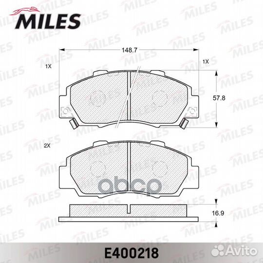 E400218 miles Колодки тормозные передние E400218