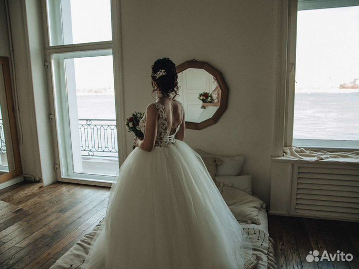 Свадебное платье пышное бу