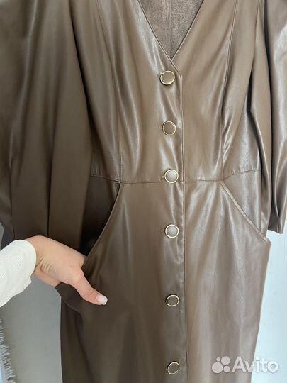 Кожаный плащ zara