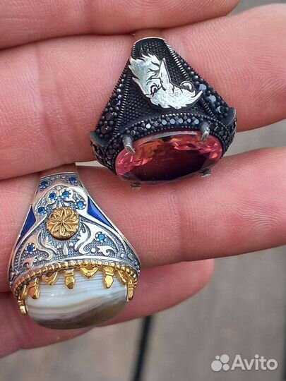 Кольца перстни серебро,натуральные камни