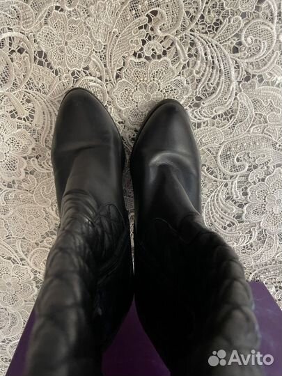 Сапоги демисезонные кожаные 39