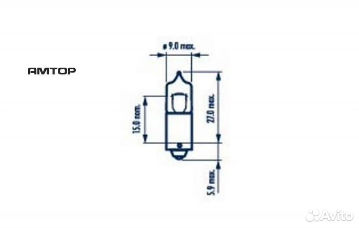 Narva 178333000 Лампа галогенная H10 12V 10W 