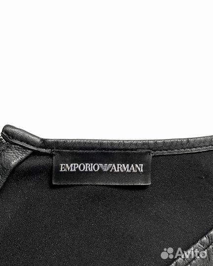 Кожаное платье Emporio Armani