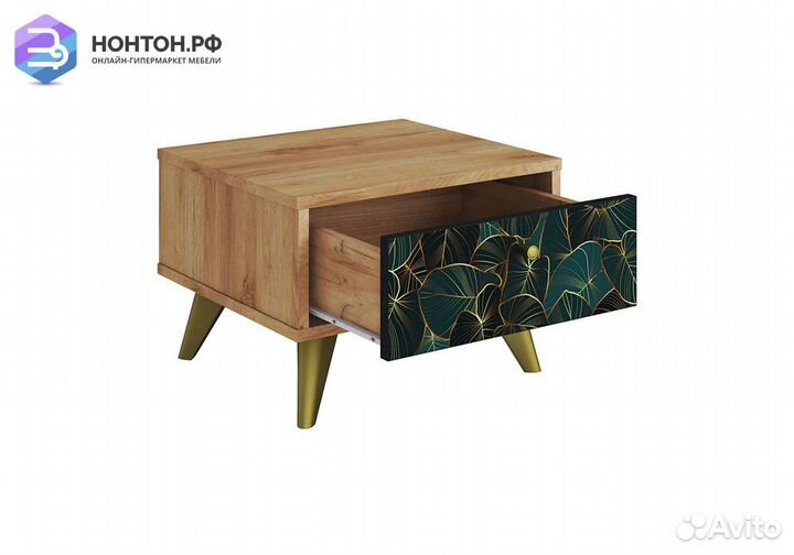 Тумба прикроватная Фьюжн tropical / дуб крафт золо