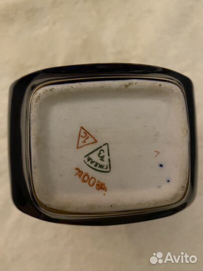 Ваза золотая роза Гжель