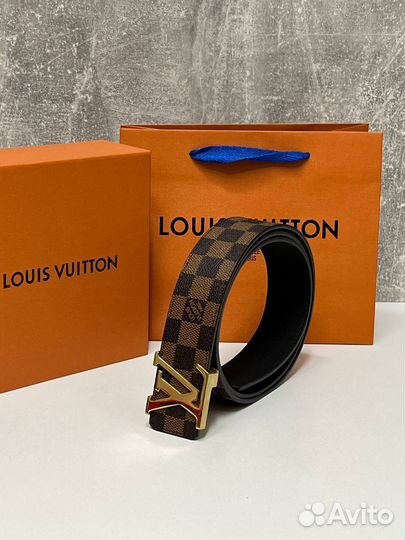 Ремень мужской louis vuitton lv кожаный канва