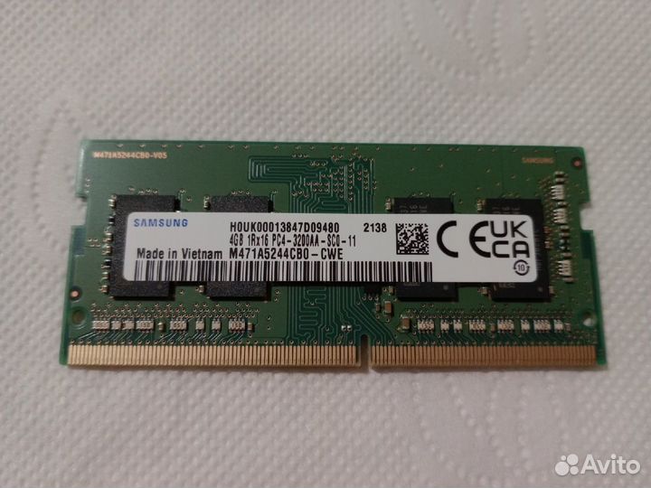 Samsung 4гб DDR4 2400мгц (Ноутбук)