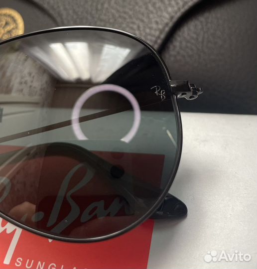 Солнцезащитные очки Ray Ban aviator чёрные стекло