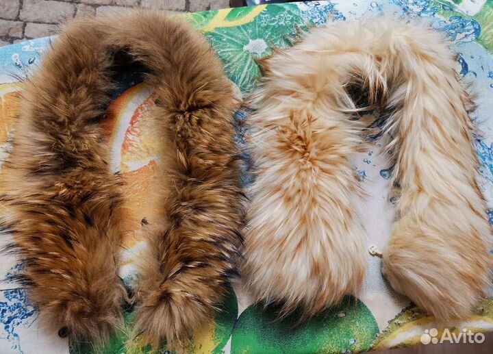 Меховой воротник лиса и енот