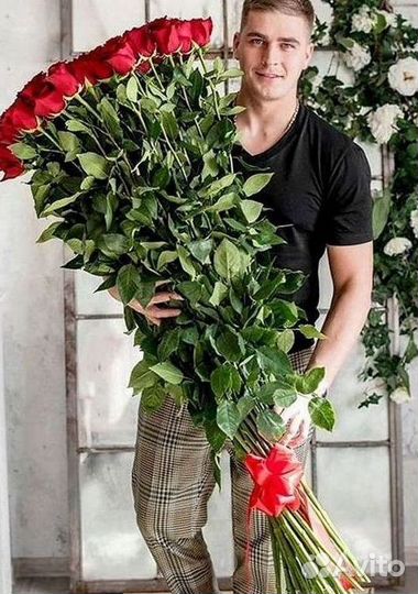 Длинные высокие розы 110 150 160 180 200 см