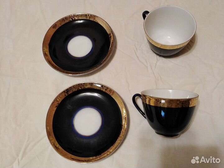 Чайная пара лфз кобальт СССР