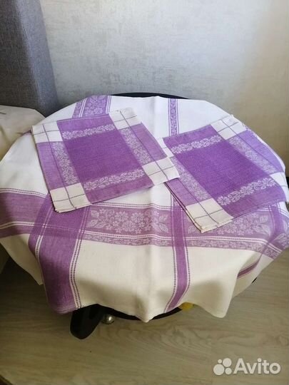 Скатерть лен СССР, полотенца, салфетки