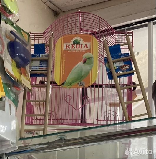 Клетка для попугая, игрушка и две лесенки. новые