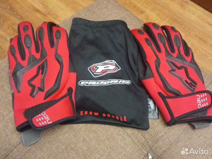 Мото перчатки alpinestars красные