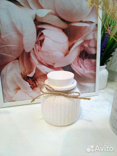 Ароматическая свеча в гипсовом бочонке