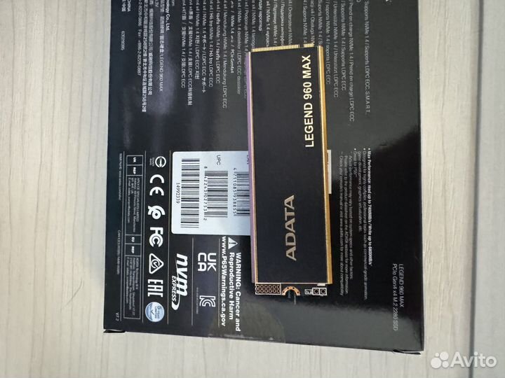 Ps5 SSD M.2 Накопитель Adata Legend 960 Max 1 tb