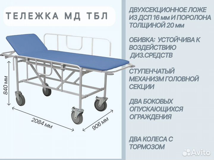 Тележки медицинские д/перевозки больных в Ярославл