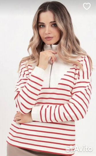 Тельняшка на молнии оверсайз