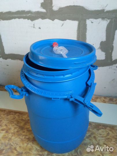 Бродильная ёмкость с гидрозатвором 33/35л пищевая