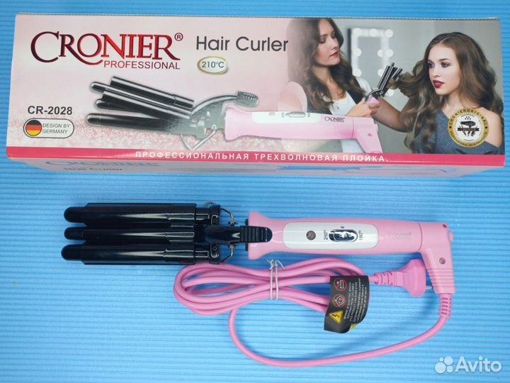 Плойка тройная для волос cronier CR-2028