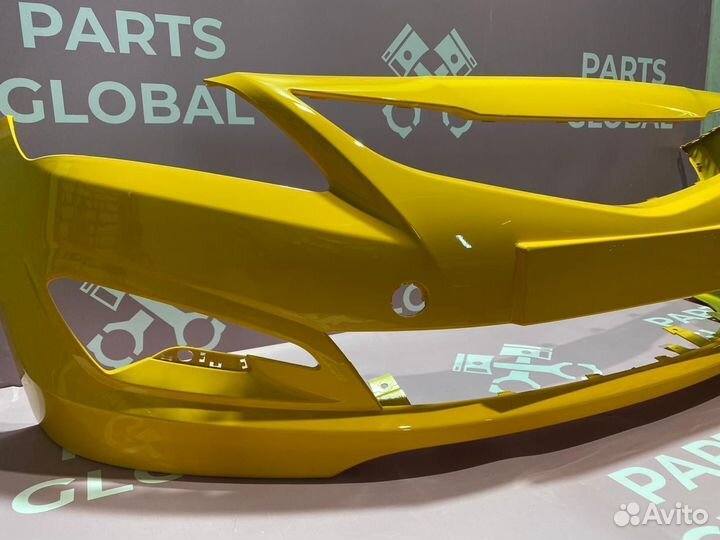 Бампер передний желтый Hyundai Solaris 2014-2016