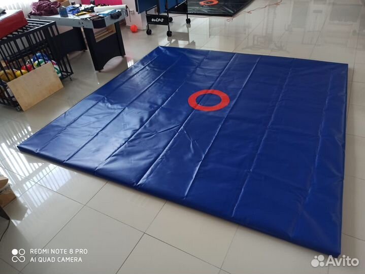 Борцовский ковер 50мм детский, размер 2х2м, люверс