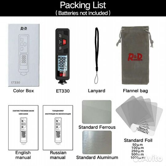 Толщиномер краски лкп R&D ET 330 +Zn