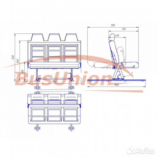 Складной диван-трансформер на рельсах