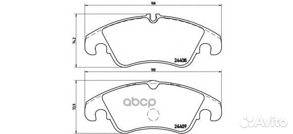 Колодки тормозные дисковые перед P85098 Brembo