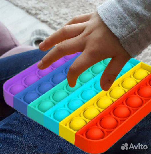 Тактильная сенсорная игрушка POP IT, радужная,микс