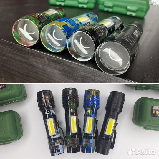 Мощный Мини Фонарь Police 800 метров ак батарея