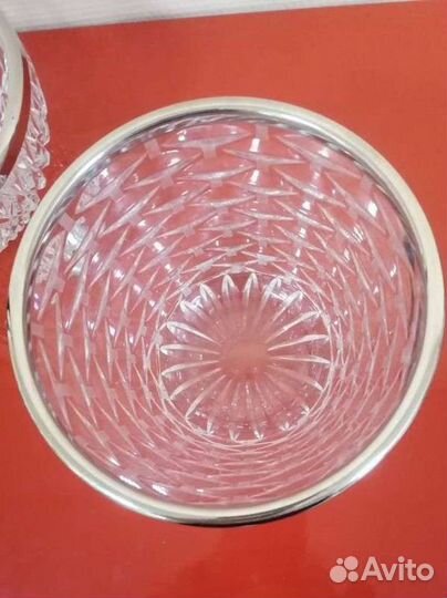 Ваза с ободком, ведро для льда, СССР хрусталь