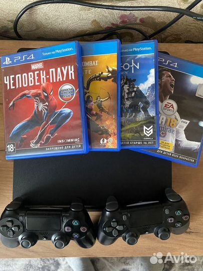 Sony playstation 4 slim 1tb+игры+2 джойстика